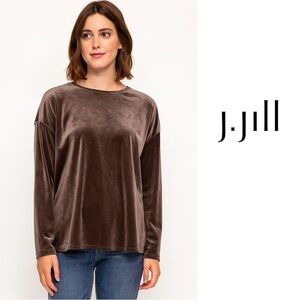 NEW J. Jill Women's Brown Velvet Top